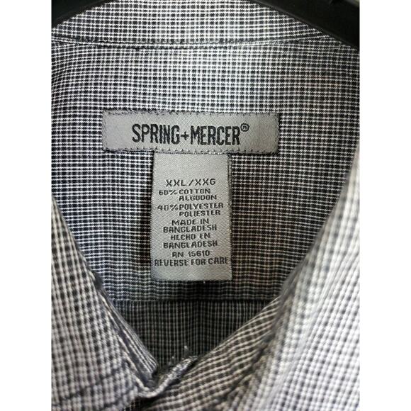 Spring Mercer Shirt Mens XXL Button Front Grey Workwear Office Casual Pockets - Picture 6 of 9